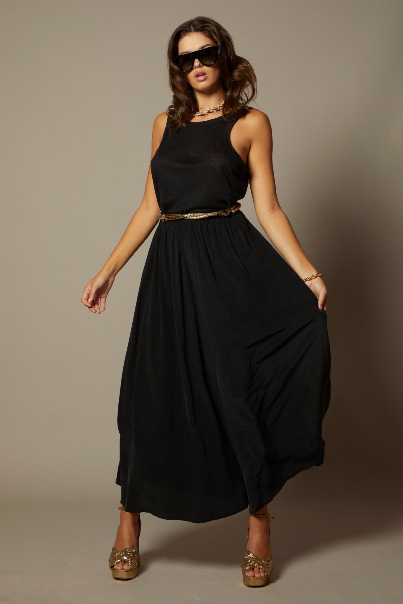 THE KEIRA SILK MAXI SKIRT - ROYAL PALMS love & legacy