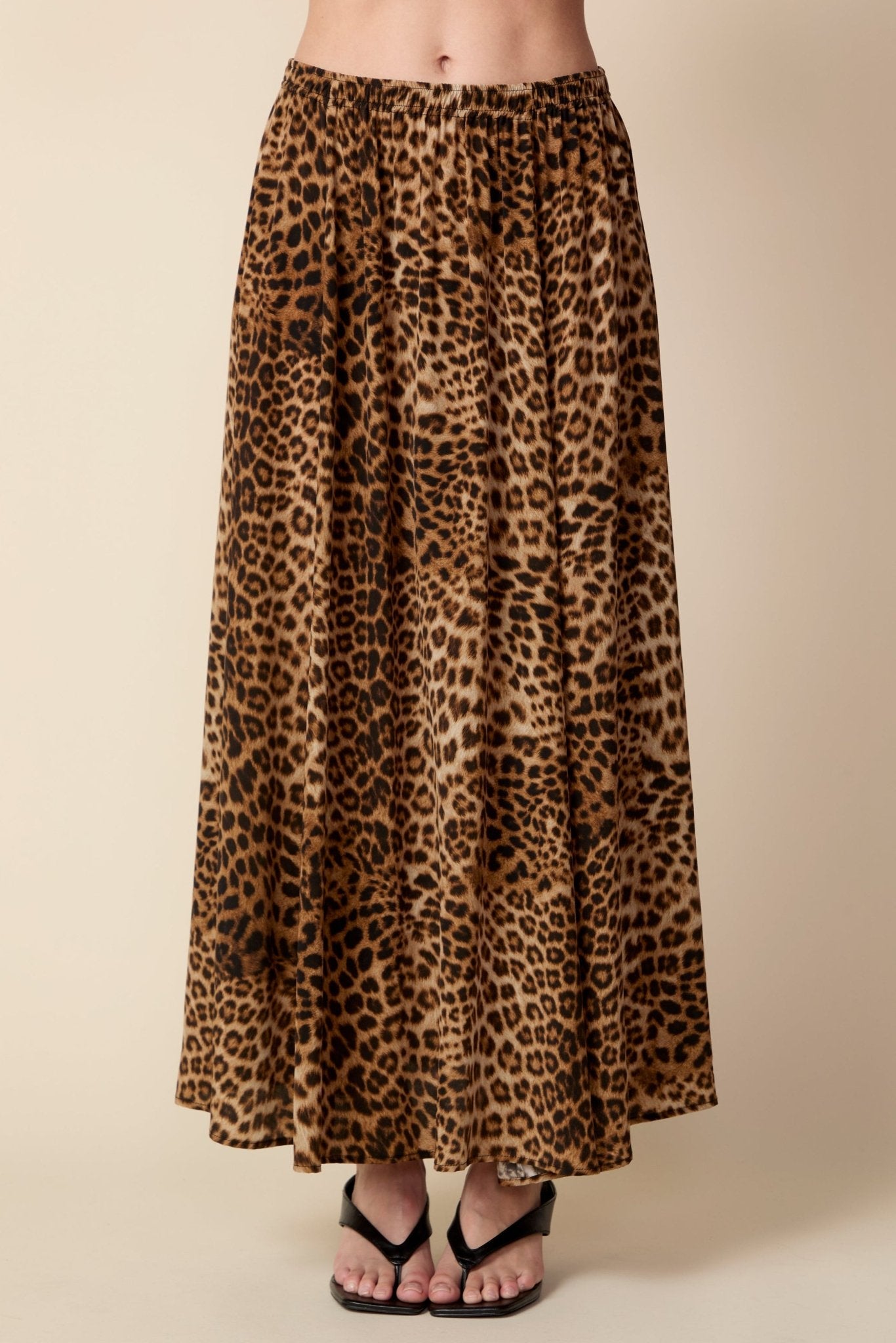 THE KEIRA SILK MAXI SKIRT IN DOLCE VITA ANIMAL PRINT - ROYAL PALMS love & legacy