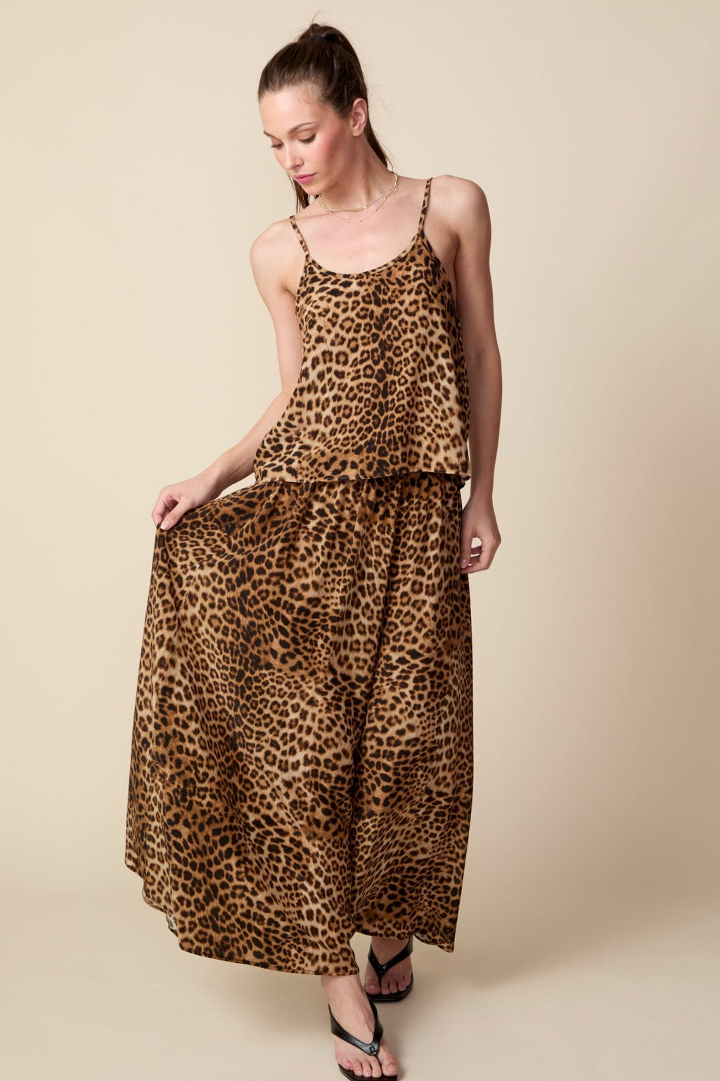 THE KEIRA SILK MAXI SKIRT IN DOLCE VITA ANIMAL PRINT - ROYAL PALMS love & legacy