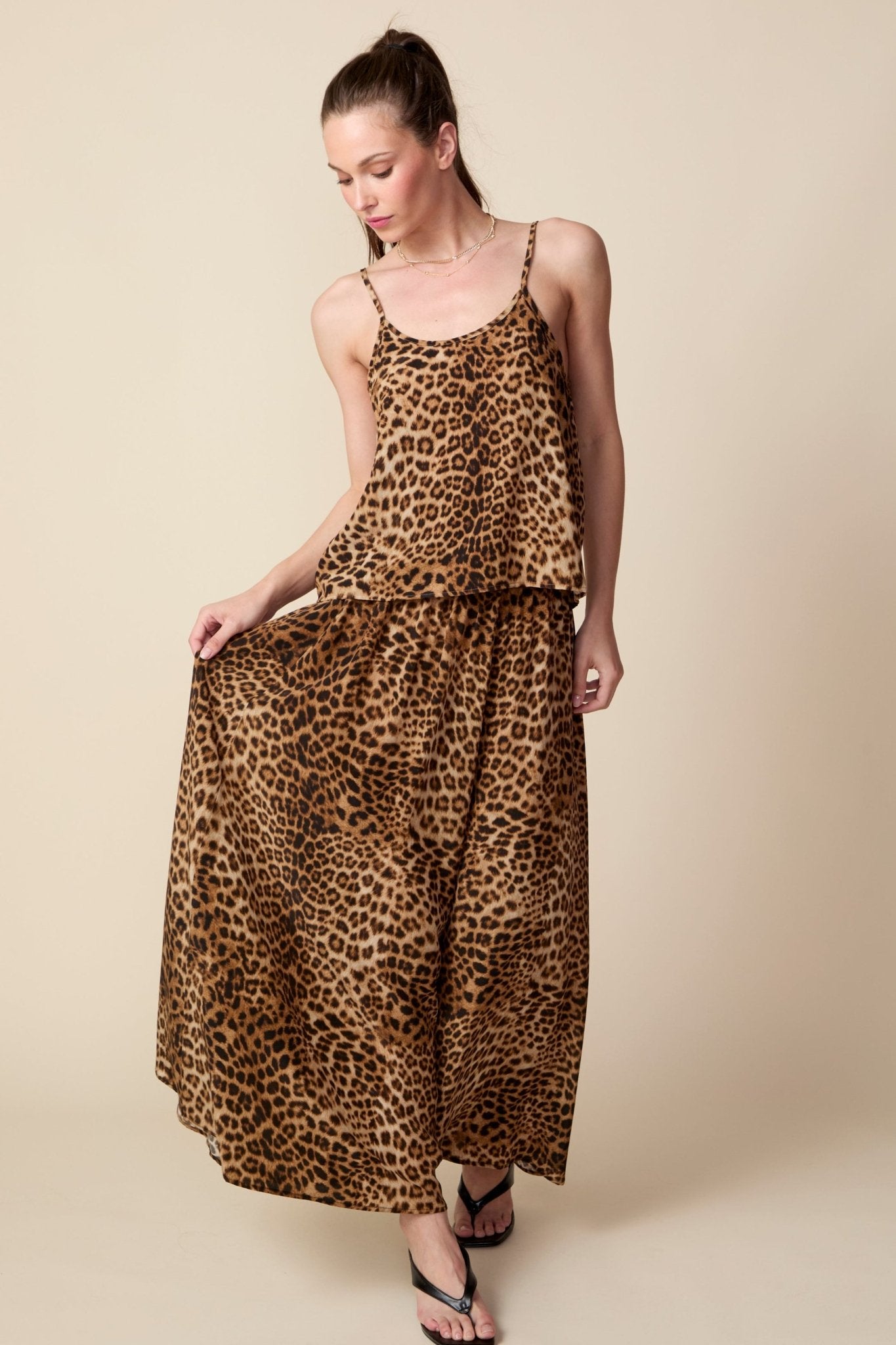 THE KEIRA SILK MAXI SKIRT IN DOLCE VITA ANIMAL PRINT - ROYAL PALMS love & legacy