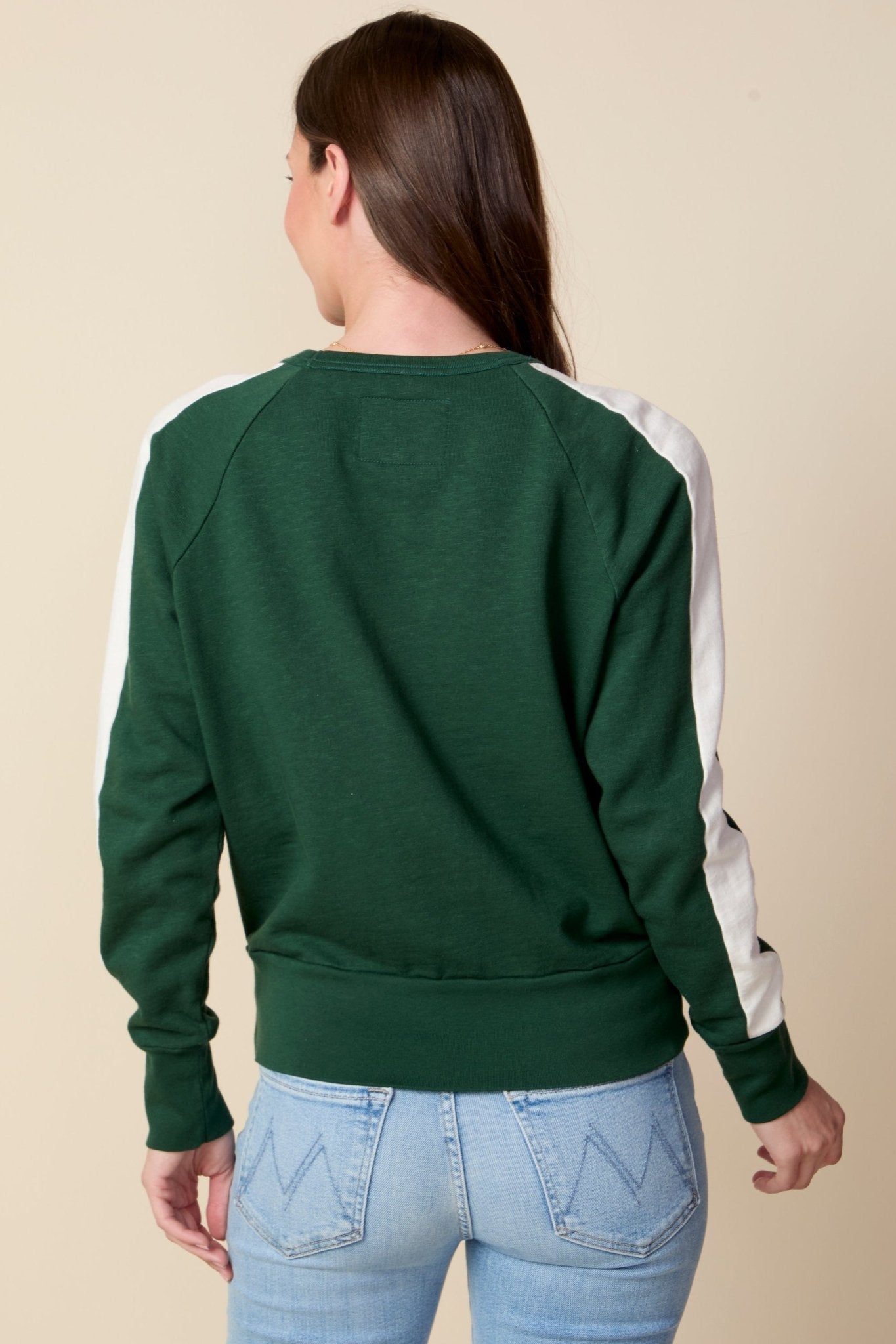 THE KELLY PULLOVER IN PINE NEEDLE GREEN - ROYAL PALMS love & legacy