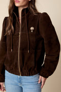 THE KENNEDY SUEDE JACKET IN COFFEE BEAN BROWN - ROYAL PALMS love & legacy
