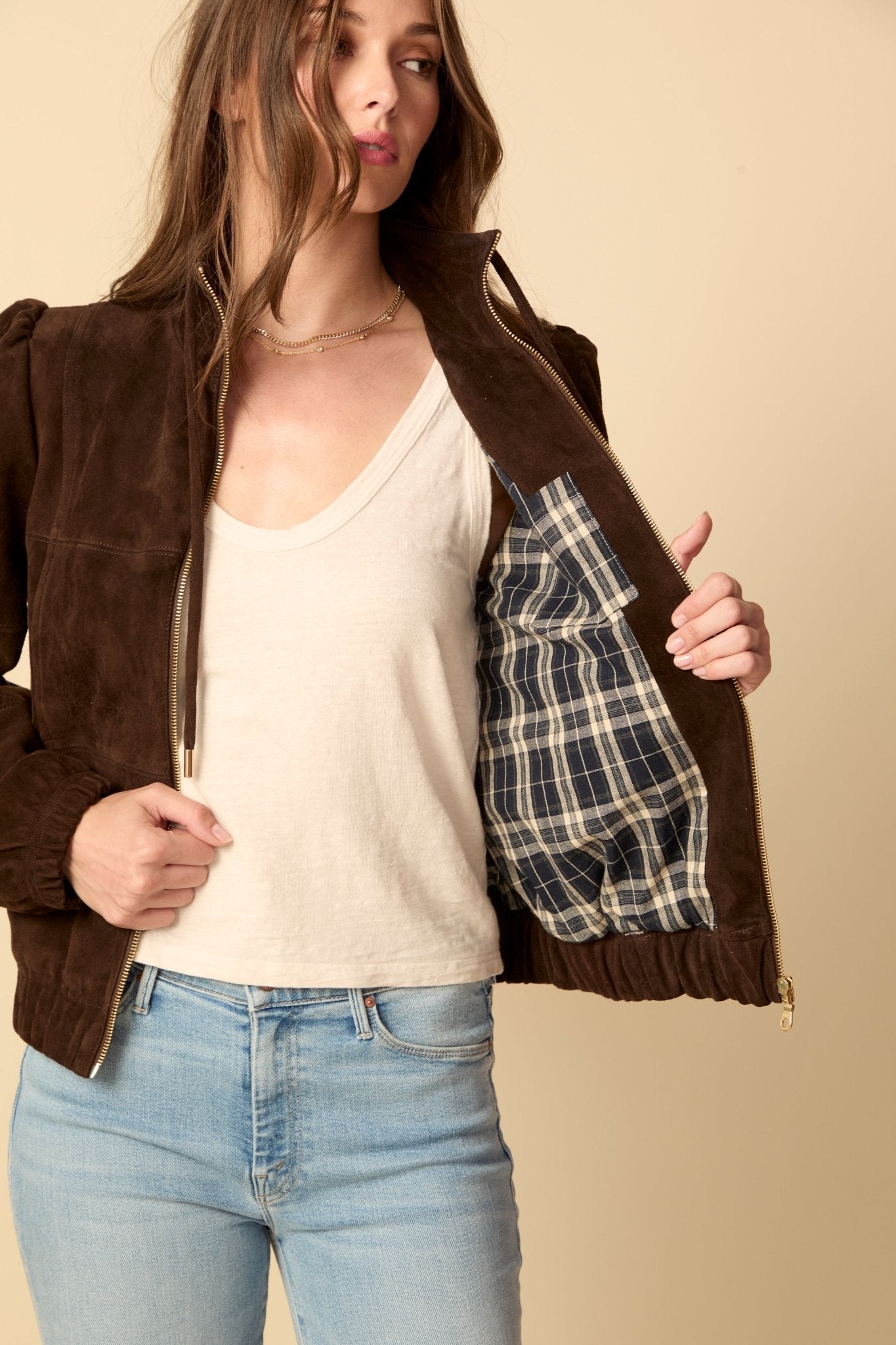 THE KENNEDY SUEDE JACKET IN COFFEE BEAN BROWN - ROYAL PALMS love & legacy