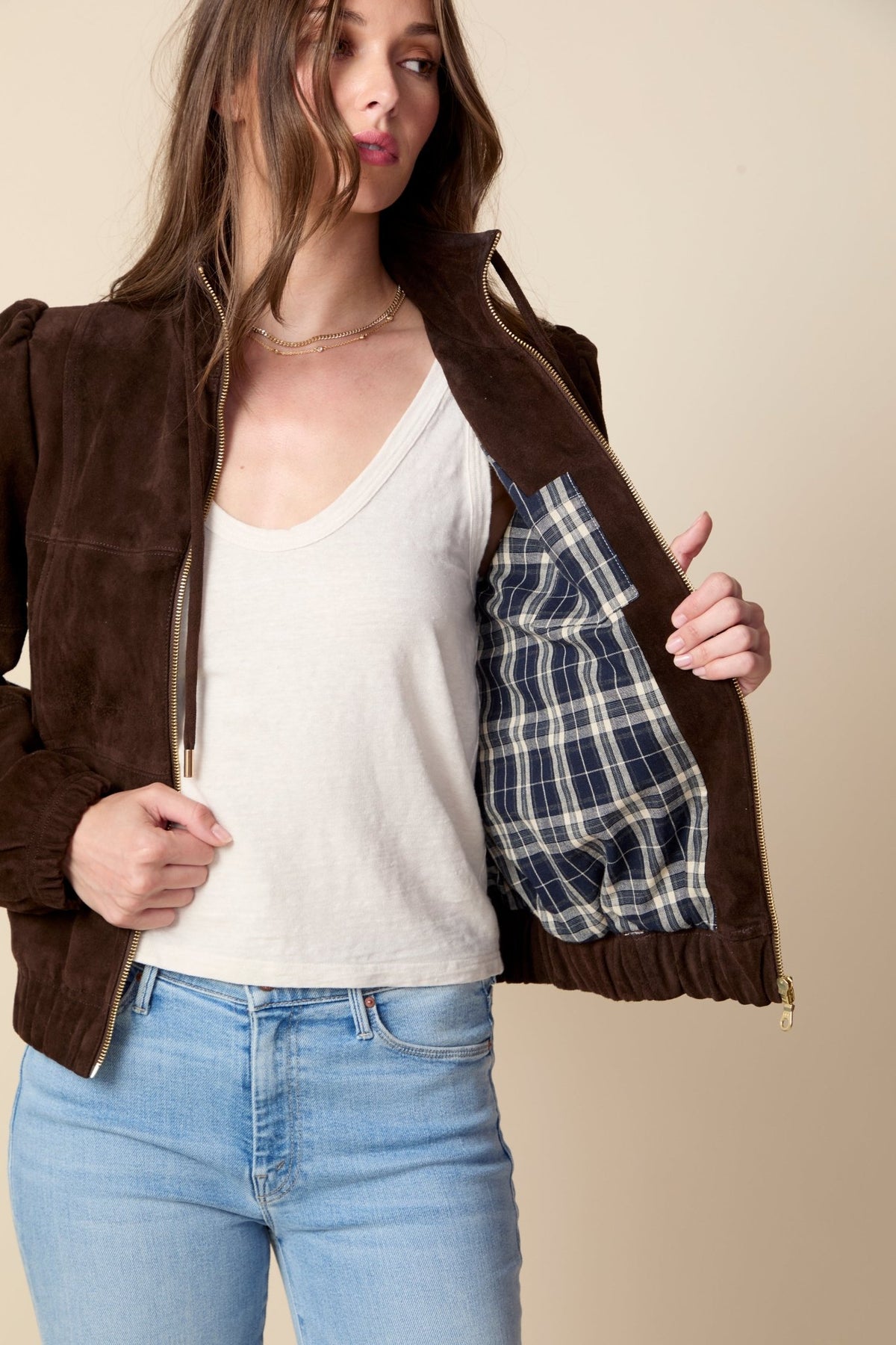 THE KENNEDY SUEDE JACKET IN COFFEE BEAN BROWN - ROYAL PALMS love & legacy