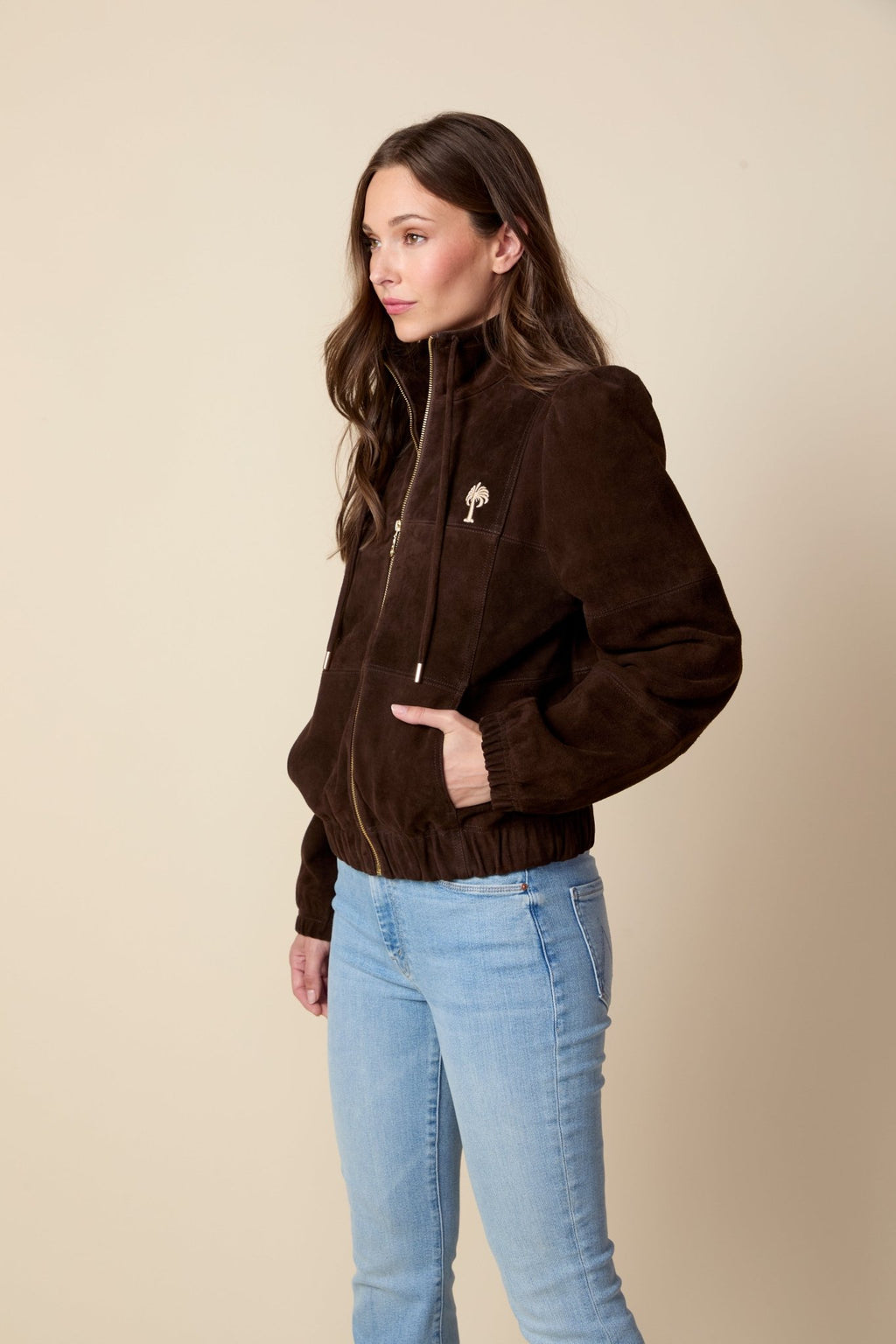 THE KENNEDY SUEDE JACKET IN COFFEE BEAN BROWN - ROYAL PALMS love & legacy