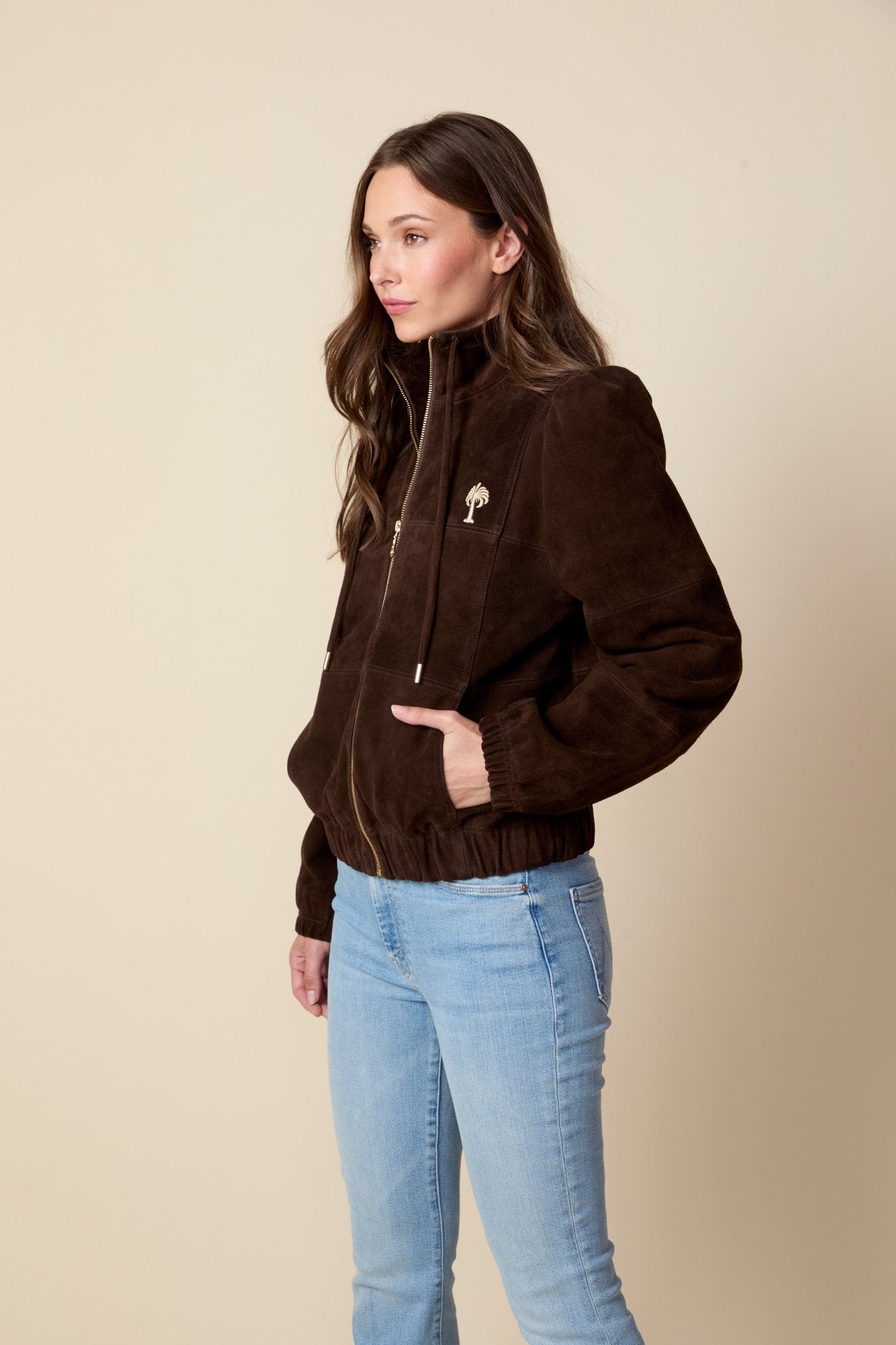 THE KENNEDY SUEDE JACKET IN COFFEE BEAN BROWN - ROYAL PALMS love & legacy