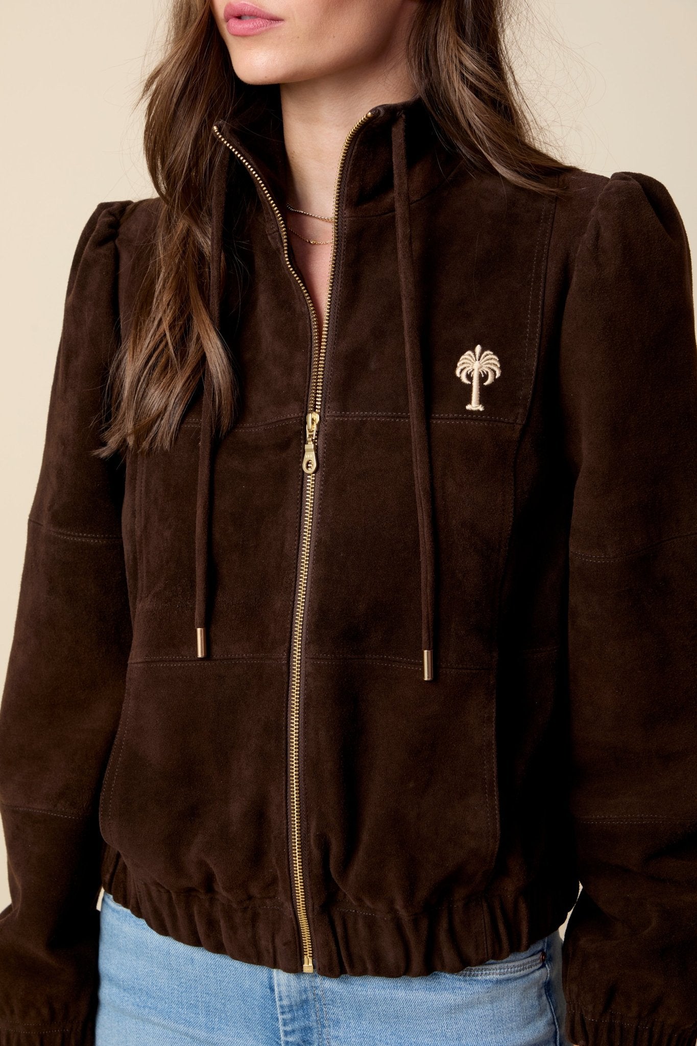 THE KENNEDY SUEDE JACKET IN COFFEE BEAN BROWN - ROYAL PALMS love & legacy