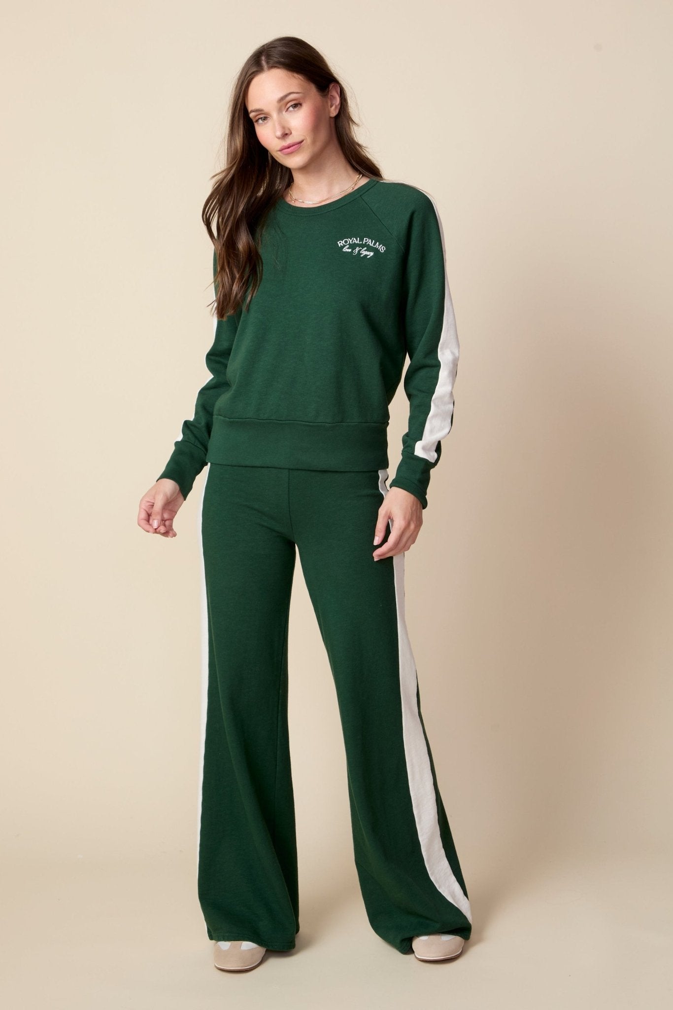 THE KYLE PANT IN PINE NEEDLE GREEN - ROYAL PALMS love & legacy