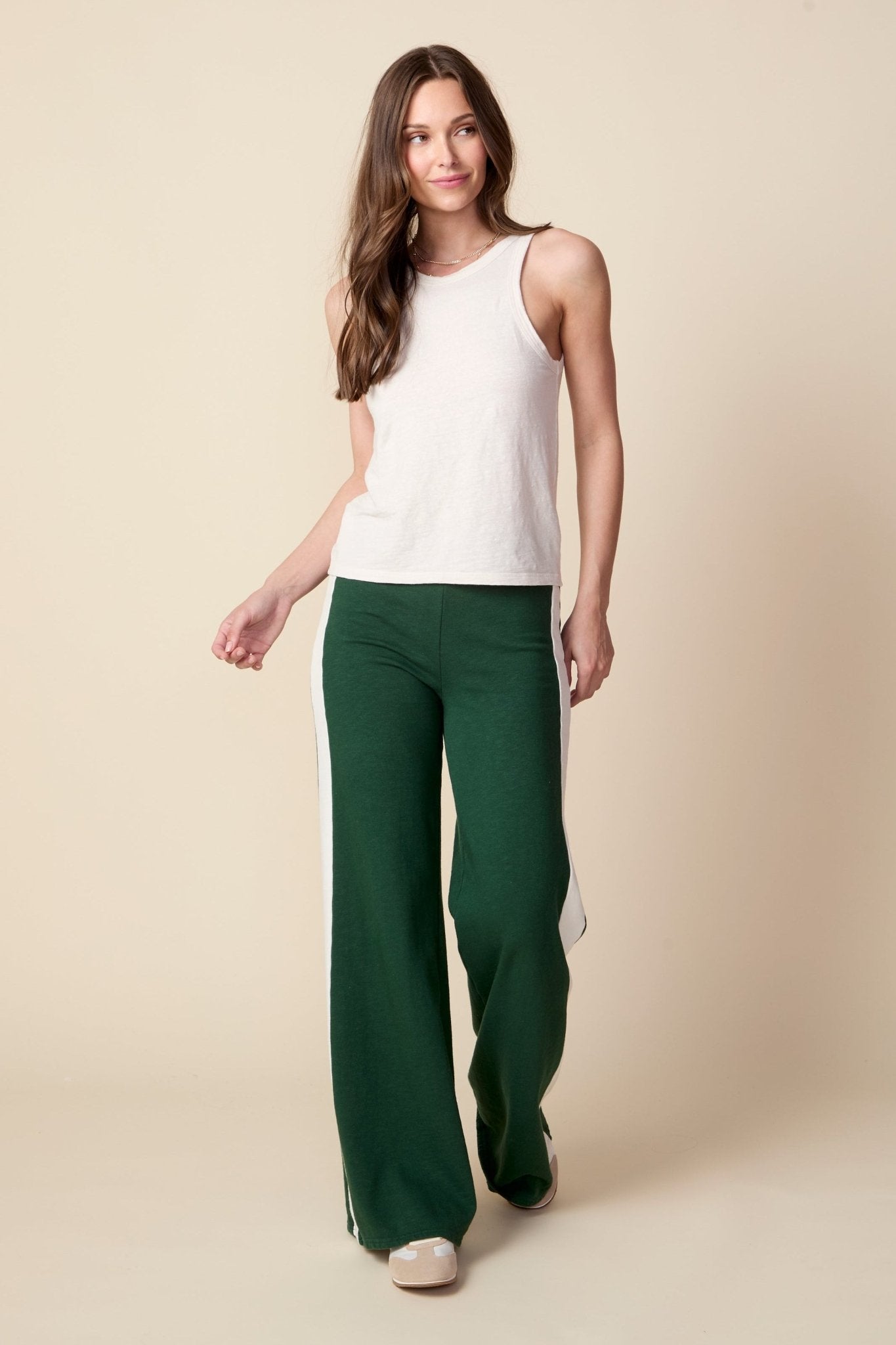 THE KYLE PANT IN PINE NEEDLE GREEN - ROYAL PALMS love & legacy