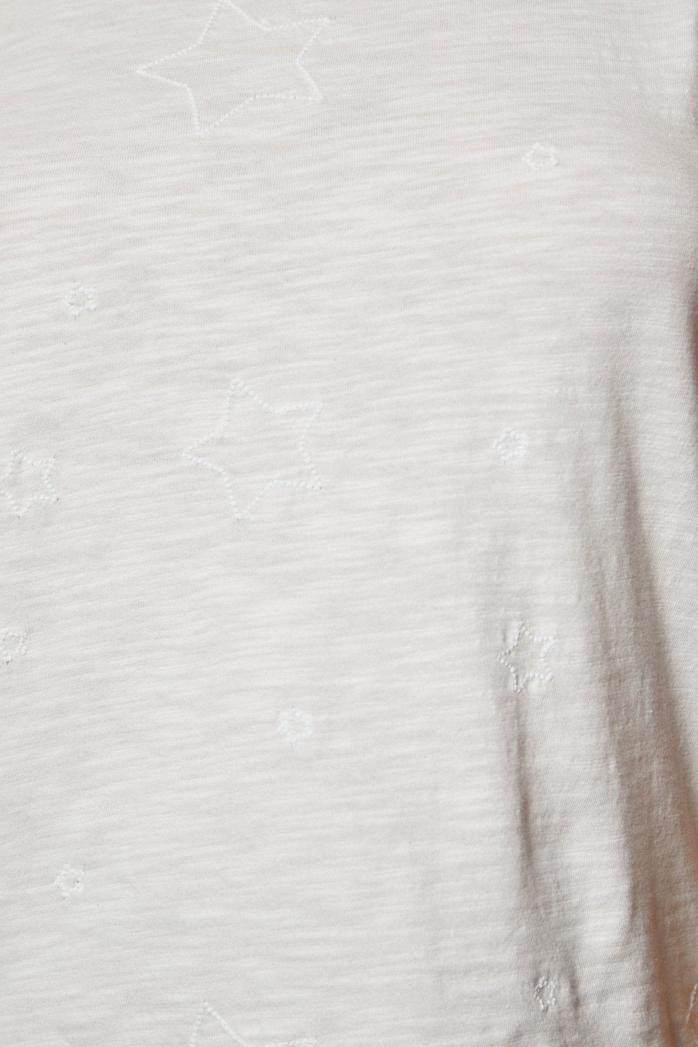 THE LAYLA TEE IN WHITE WITH ALL OVER STAR EMBROIDERY - ROYAL PALMS love & legacy