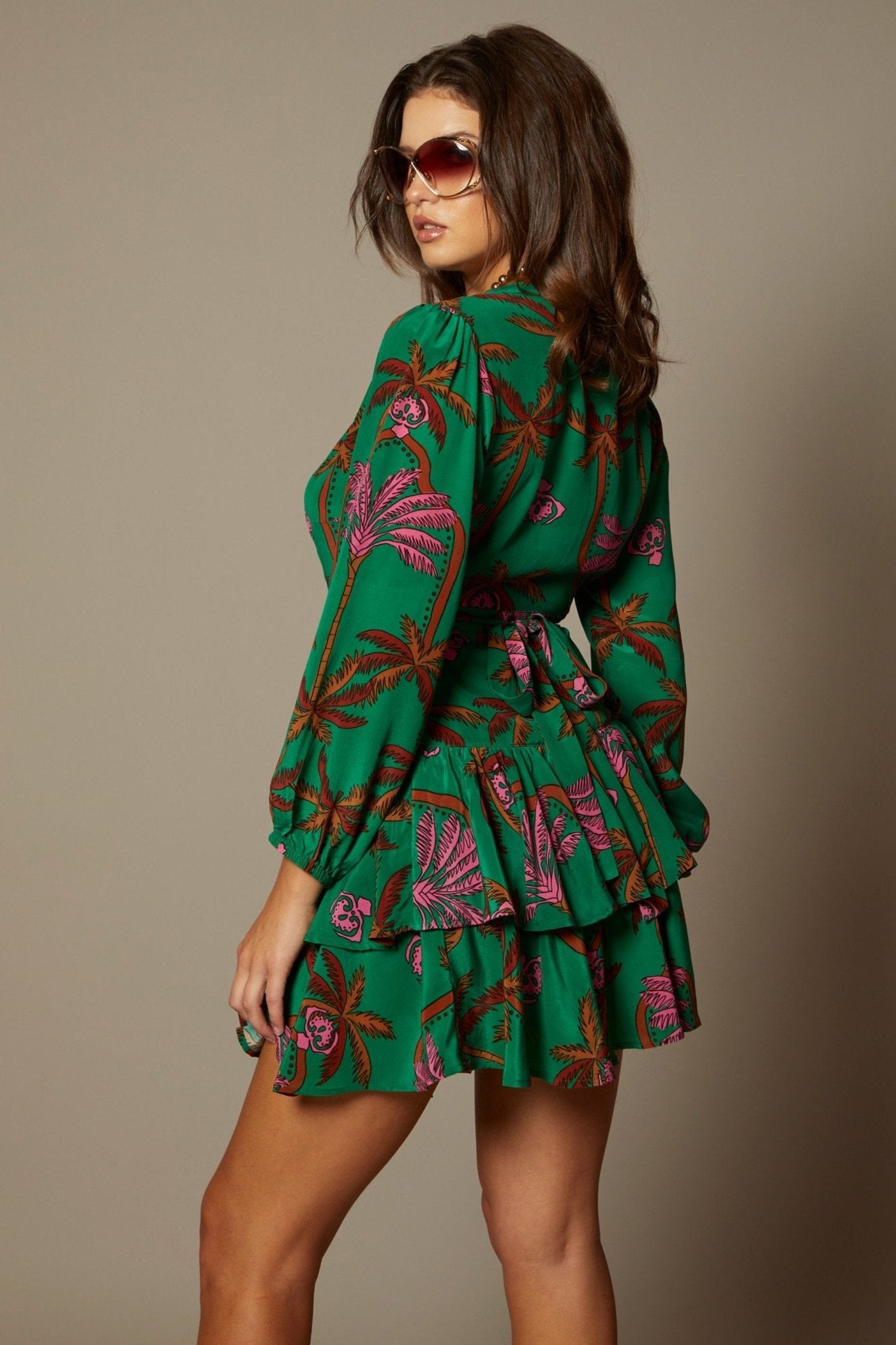 THE MARA SILK WRAP DRESS IN THE PALM BEACH CABANA PRINT - ROYAL PALMS love & legacy