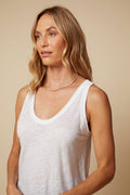 THE MOLLY TANK IN WHITE LINEN - BACK TO FRONT - ROYAL PALMS love & legacy