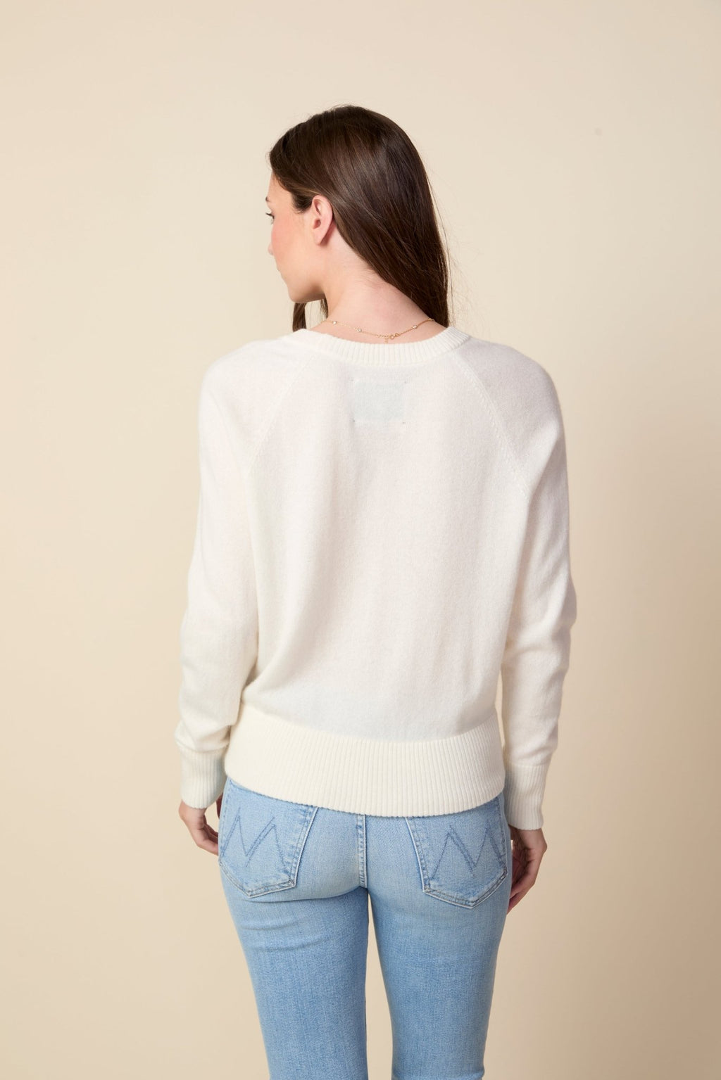 THE PARKER CASHMERE PULLOVER SWEATER IN CREAM - ROYAL PALMS love & legacy