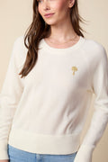 THE PARKER CASHMERE PULLOVER SWEATER IN CREAM - ROYAL PALMS love & legacy