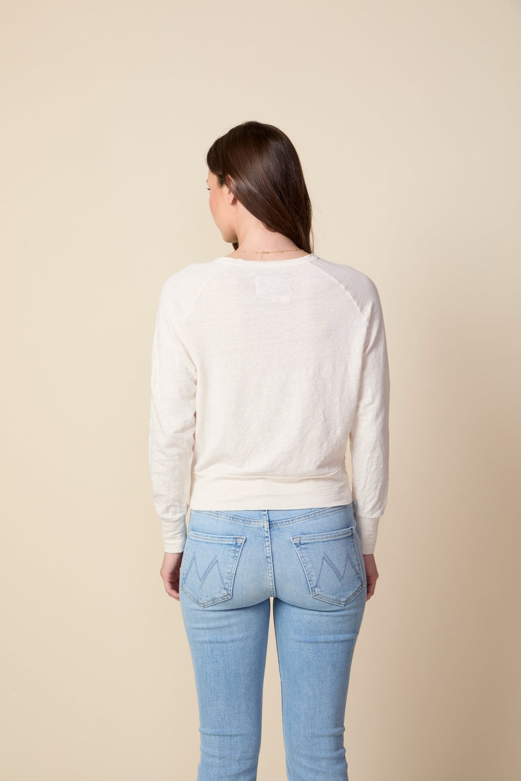 THE ROBBIE LONG SLEEVE RAGLAN TEE IN GARDENIA - ROYAL PALMS love & legacy