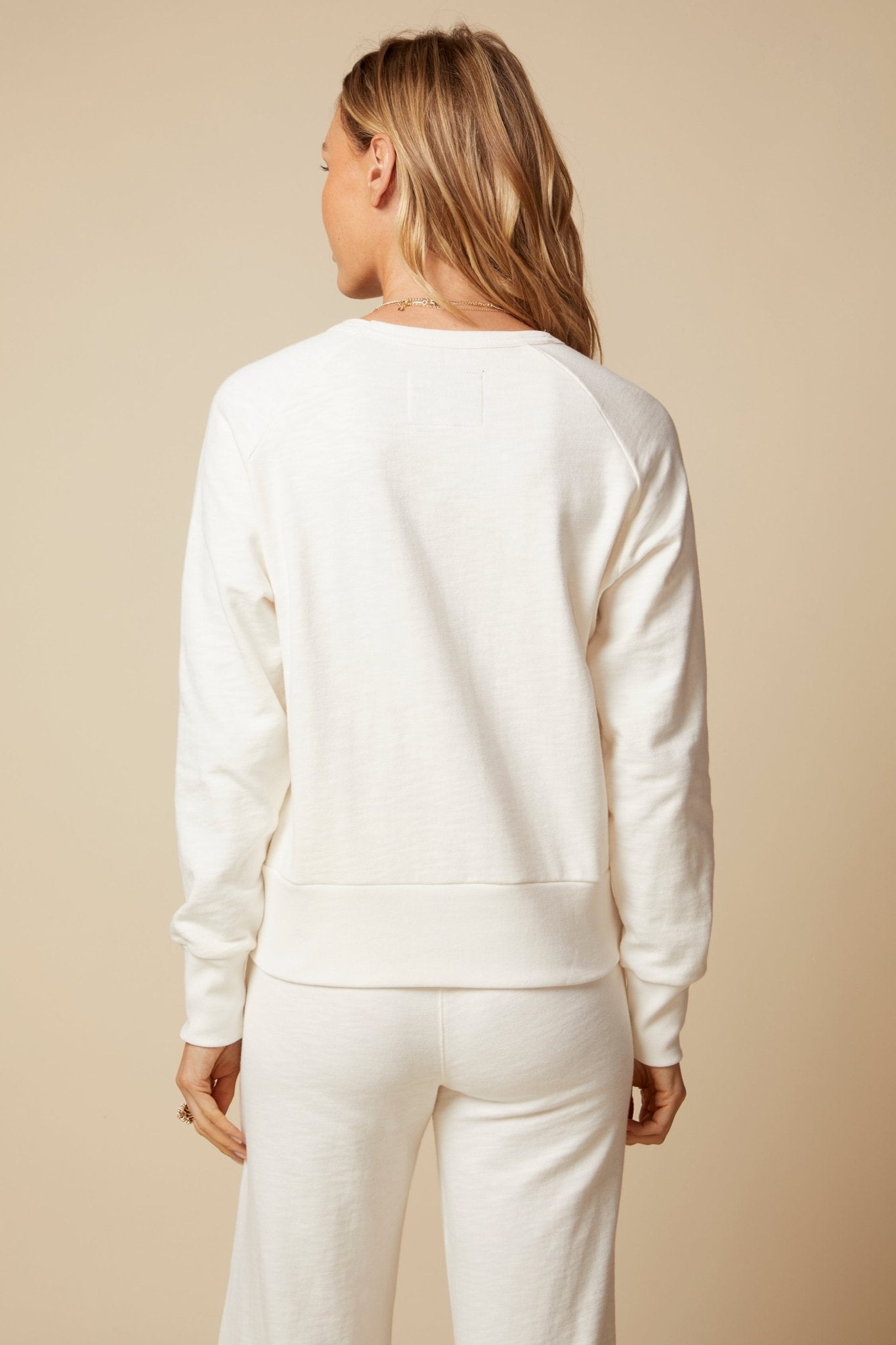 THE SABINE COLOR BLOCKED PULLOVER IN SLUB COTTON FRENCH TERRY - ROYAL PALMS love & legacy
