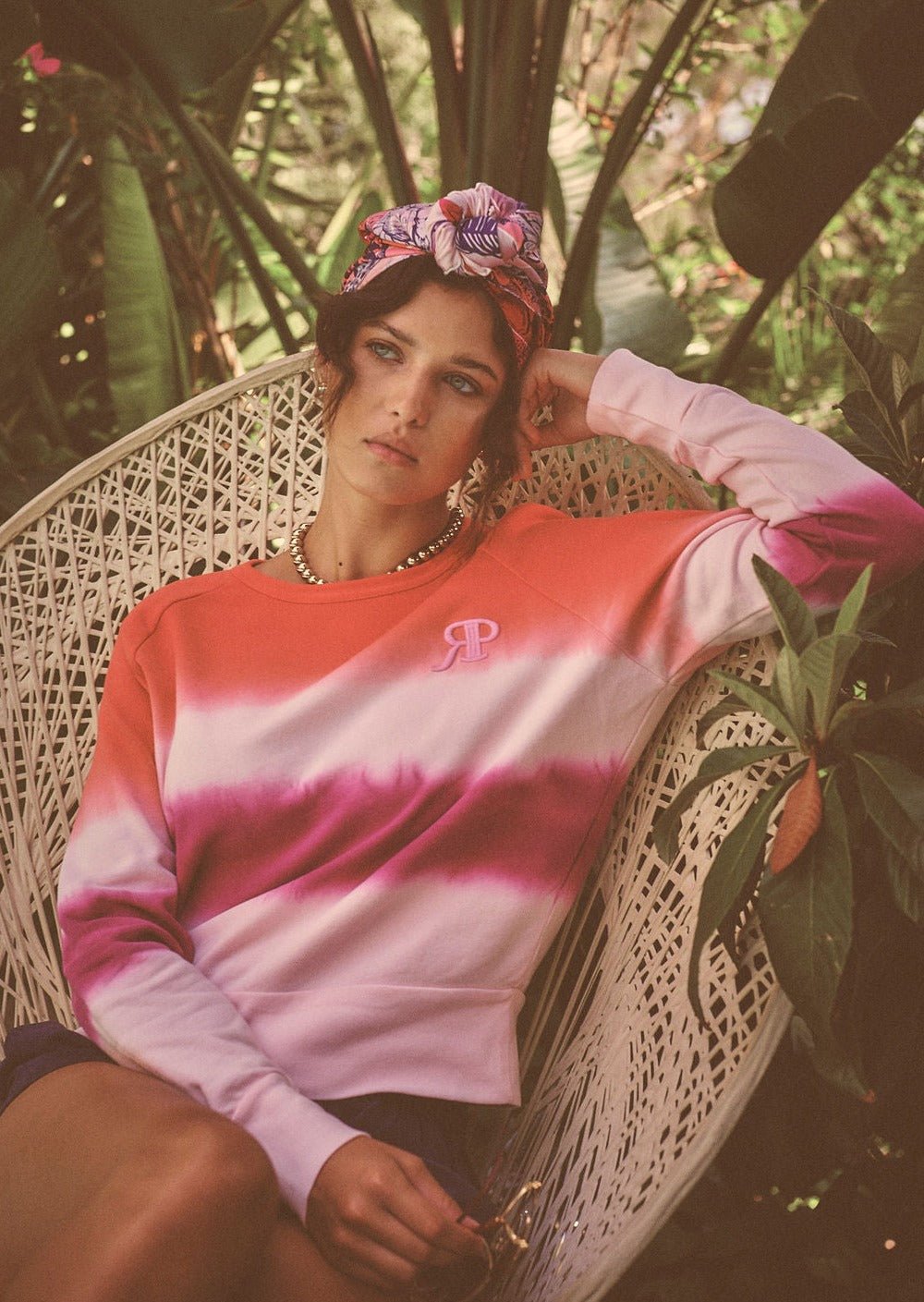 THE SABINE SWEATSHIRT IN ST. TROPEZ OMBRE DYE - ROYAL PALMS love & legacy