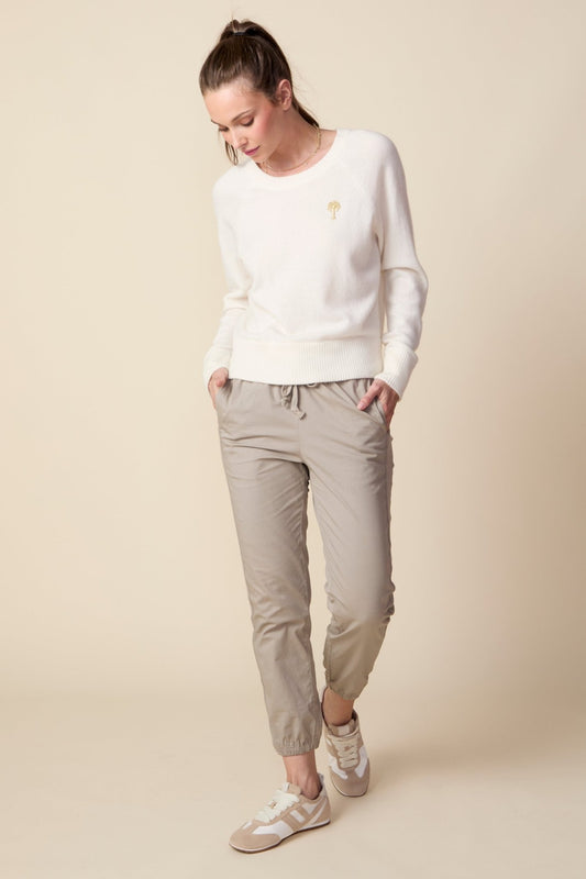 THE SHANE MIXED MEDIA JOGGER IN VINTAGE KHAKI - ROYAL PALMS love & legacy