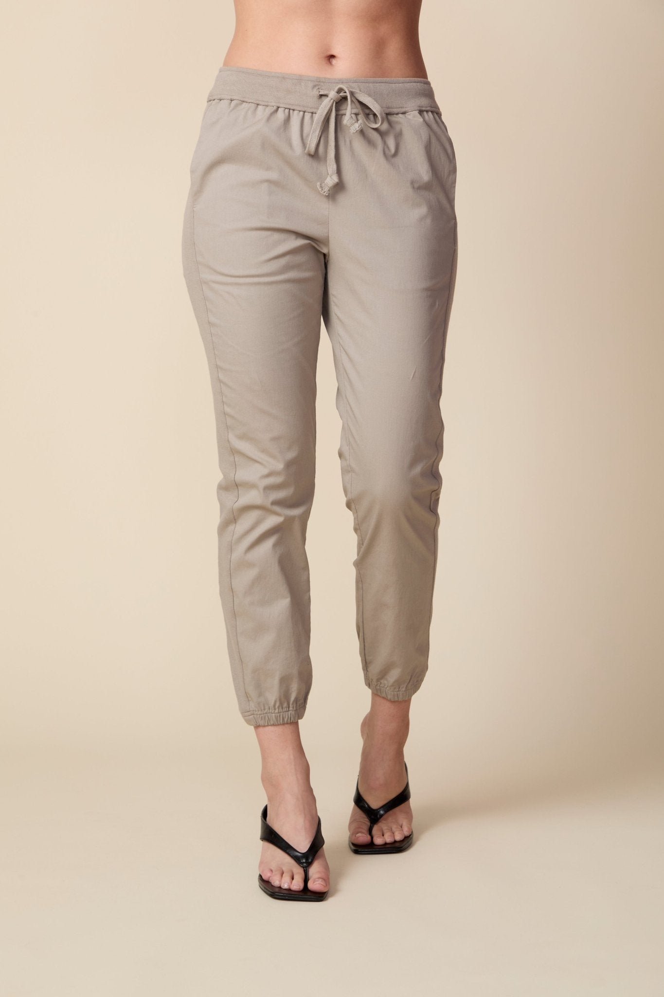 THE SHANE MIXED MEDIA JOGGER IN VINTAGE KHAKI - ROYAL PALMS love & legacy