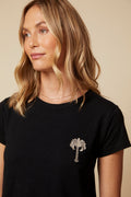 THE SIDNEY TEE IN COTTON SLUB JERSEY IN WASHED BLACK - ROYAL PALMS love & legacy