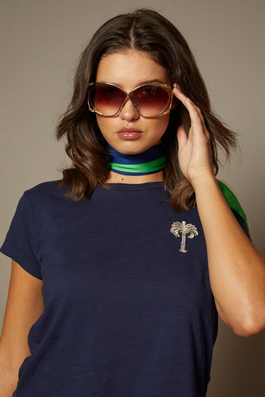 THE SIDNEY TEE IN NAVY BLUE - ROYAL PALMS love & legacy