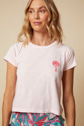 THE SIDNEY TEE IN SLUB COTTON JERSEY IN LIGHT PINK - ROYAL PALMS love & legacy